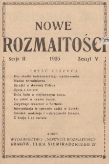 Nowe Rozmaitości. 1935, z. 5