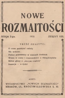 Nowe Rozmaitości. 1935, z. 8