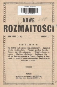 Nowe Rozmaitości. 1936, z. 1 (numer wydany po konfiskacie)