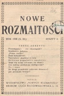 Nowe Rozmaitości. 1936, z. 2