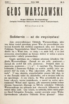 Głos Warszawski : organ Oddziału Warszawskiego Związku Polskiego Nauczycielstwa Szkół Powszechnych. R. 1, 1928, nr 2