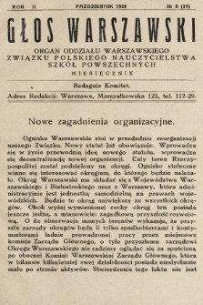 Głos Warszawski : organ Oddziału Warszawskiego Związku Polskiego Nauczycielstwa Szkół Powszechnych. R. 2, 1929, nr 8