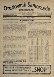Orędownik Samorządu : organ Związku Gmin Województwa Śląskiego. 1929, nr 13