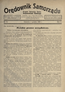 Orędownik Samorządu : organ Związku Gmin Województwa Śląskiego. 1929, nr 23