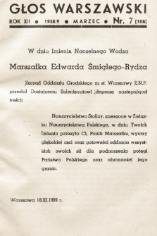 Głos Warszawski. R. 12, 1939, nr 7