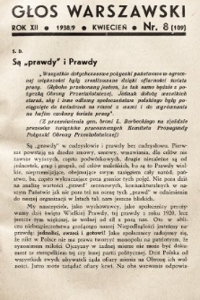 Głos Warszawski. R. 12, 1939, nr 8