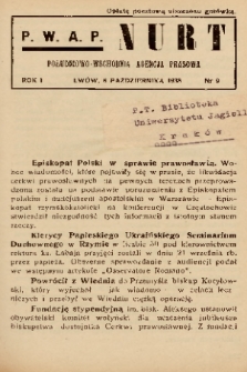 Nurt : południowo-wschodnia agencja prasowa. 1938, nr 9