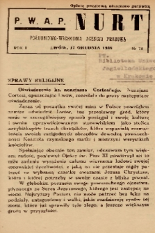Nurt : południowo-wschodnia agencja prasowa. 1938, nr 19