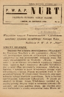 Nurt : południowo-wschodnia agencja prasowa. 1938, nr 21