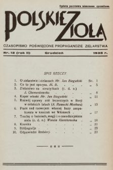 Polskie Zioła : czasopismo poświęcone propagandzie zielarstwa. 1935, nr 12