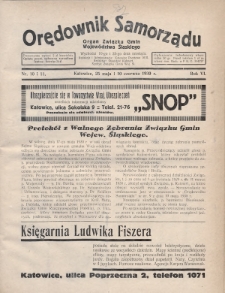 Orędownik Samorządu : organ Związku Gmin Województwa Śląskiego. 1930, nr 10-11