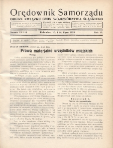Orędownik Samorządu : organ Związku Gmin Województwa Śląskiego. 1930, nr 13-14