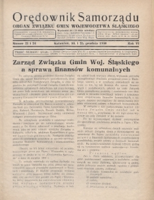 Orędownik Samorządu : organ Związku Gmin Województwa Śląskiego. 1930, nr 23-24