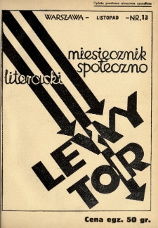Lewy Tor : miesięcznik społeczno-literacki. 1935, nr 13