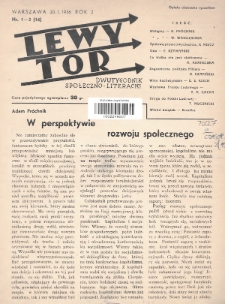 Lewy Tor : dwutygodnik społeczno-literacki. 1936, nr 1-2