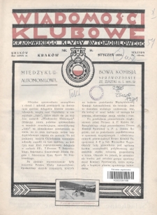 Wiadomości Klubowe Krakowskiego Klubu Automobilowego. 1931, nr 10