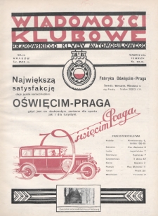 Wiadomości Klubowe Krakowskiego Klubu Automobilowego. 1931, nr 12