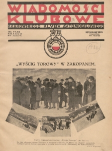 Wiadomości Klubowe Krakowskiego Klubu Automobilowego. 1932, nr 17-18