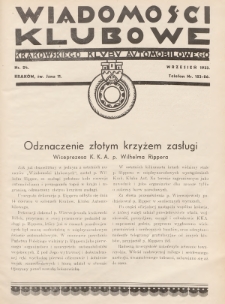 Wiadomości Klubowe Krakowskiego Klubu Automobilowego. 1933, nr 24