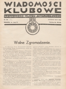 Wiadomości Klubowe Krakowskiego Klubu Automobilowego. 1933, nr 25