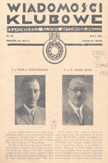Wiadomości Klubowe Krakowskiego Klubu Automobilowego. 1934, nr 26