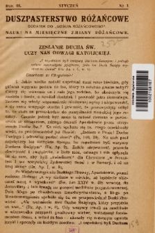 Duszpasterstwo Różańcowe : dodatek do „Gościa Różańcowego” : nauki na miesięczne zmiany różańcowe. 1936, nr 1