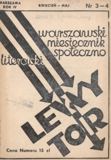 Lewy Tor : warszawski miesięcznik społeczno-literacki. 1946, nr 3-4