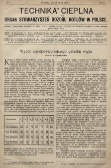 Technika Cieplna : organ Stowarzyszeń Dozoru Kotłów w Polsce. R. 2, 1924, nr 3