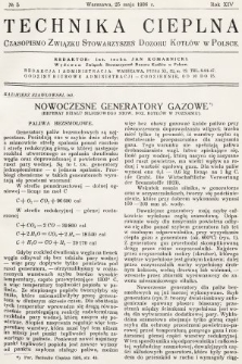 Technika Cieplna : czasopismo Związku Stowarzyszeń Dozoru Kotłów w Polsce. R. 14, 1936, nr 5