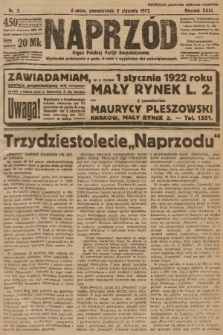 Naprzód : organ Polskiej Partyi Socyalistycznej. 1922, nr 2
