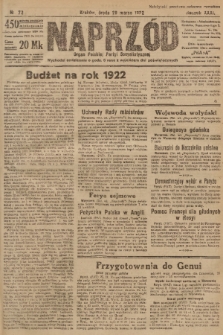 Naprzód : organ Polskiej Partyi Socyalistycznej. 1922, nr 72