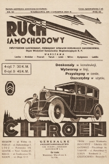 Ruch Samochodowy : dwutygodnik ilustrowany, poświęcony sprawom komunikacji samochodowej. Organ Właścicieli Samochodów Eksploatacyjnych R.P.. 1929, nr 23