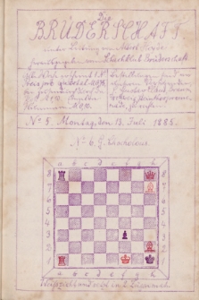 Die Brüderschaft : Schachlischer Wochenblatt. Jg. 1, 1885, No 5