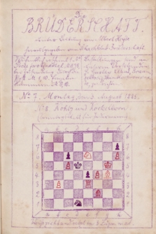 Die Brüderschaft : Schachlischer Wochenblatt. Jg. 1, 1885, No 7