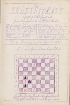 Die Brüderschaft : Schachlischer Wochenblatt. Jg. 1, 1885, No 10