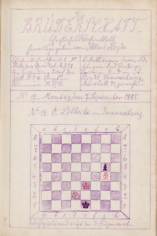 Die Brüderschaft : Schachlischer Wochenblatt. Jg. 1, 1885, No 12