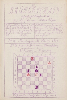 Die Brüderschaft : Schachlischer Wochenblatt. Jg. 1, 1885, No 19