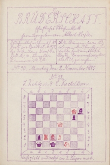 Die Brüderschaft : Schachlischer Wochenblatt. Jg. 1, 1885, No 20