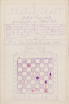 Die Brüderschaft : Schachlischer Wochenblatt. Jg. 1, 1885, No 25