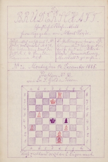 Die Brüderschaft : Schachlischer Wochenblatt. Jg. 1, 1885, No 26