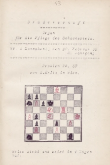 Die Brüderschaft : Organ für die Pflege des Schachspiels. Jg. 2, 1886, No 8