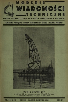 Morskie Wiadomości Techniczne : czasopismo poświęcone sprawom okrętownictwa, żeglugi i techniki portowej. 1938, nr 2-3