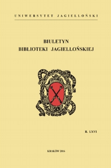 The Jagiellonian Library Bulletin. Vol. 66, 2016 [entirety]