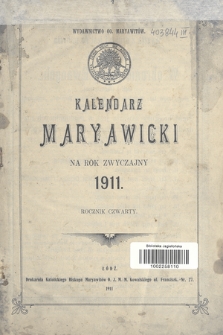 Kalendarz Maryawicki na rok zwyczajny 1911