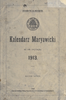Kalendarz Maryawicki na rok zwyczajny 1913