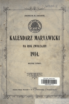 Kalendarz Maryawicki na rok zwyczajny 1914