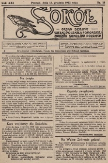 Sokół : organ Dzielnic Wielkopolskiej i Pomorskiej Związku Sokołów Polskich. R. 21, 1922, nr 25