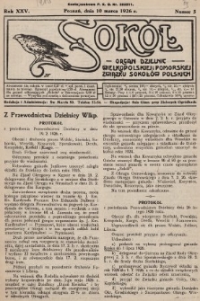 Sokół : organ Dzielnic Wielkopolskiej i Pomorskiej Związku Sokołów Polskich. R. 25, 1926, nr 5