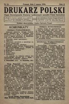 Drukarz Polski : organ Stowarzyszenia Drukarzy i pokrewnych zawodów Polski Zachodniej. 1926, nr 4