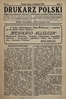 Drukarz Polski : organ Stowarzyszenia Drukarzy i pokrewnych zawodów Polski Zachodniej. 1926, nr 5